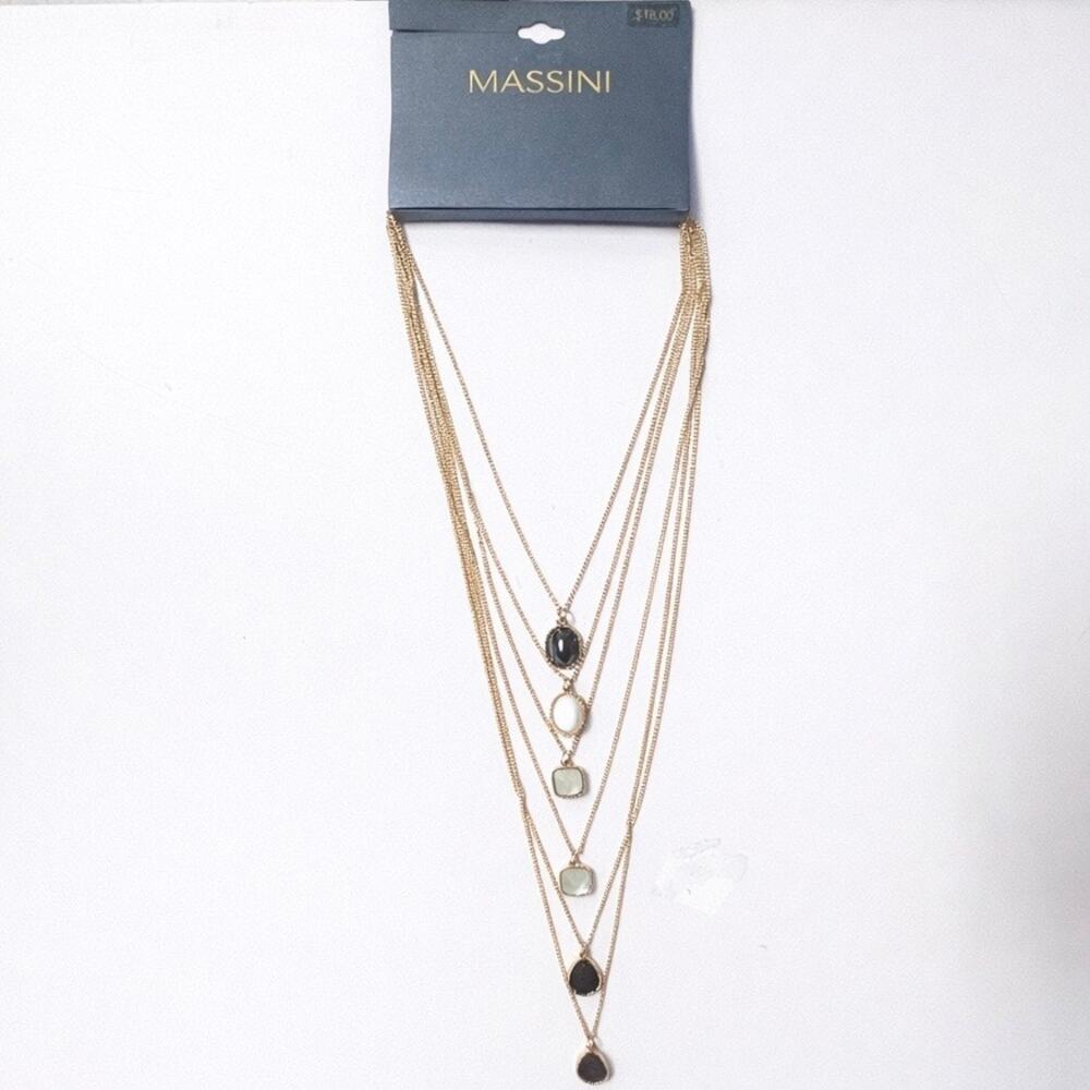 Massini Gold-Tone Multi-Layer Pendant Necklace – New with Tag